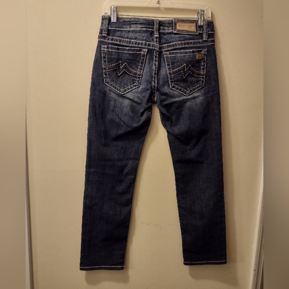 Miss Me BLue Jeans Women's 29X28 Sunny Skinny Thick Stitch Stretch Straight